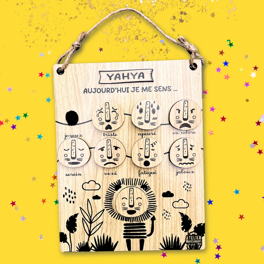 Tableau des émotions en bois personnalisé