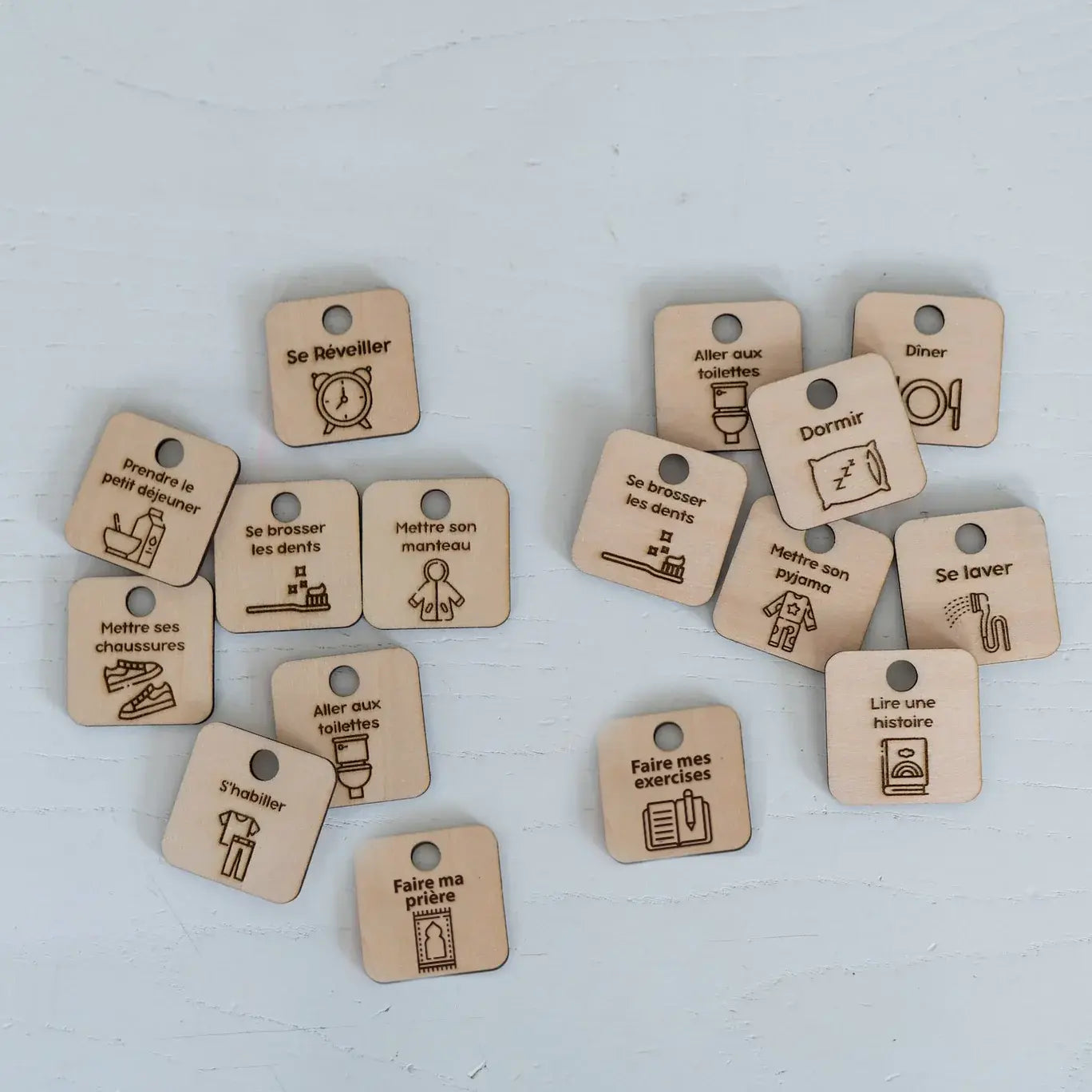 Tableau des rituels en bois personnalisé | جدولي اليومي