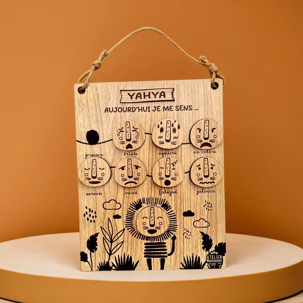 Tableau des émotions en bois personnalisé