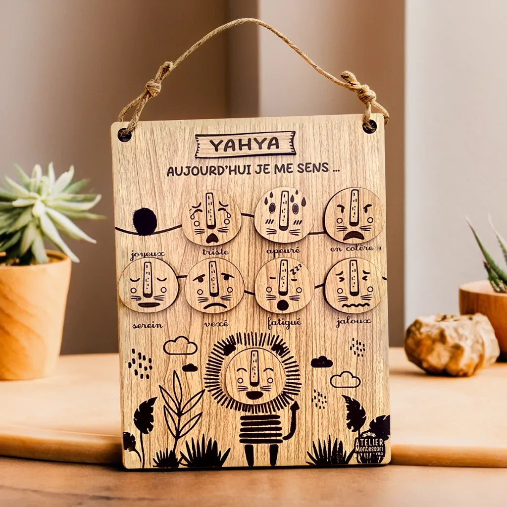Tableau des émotions en bois personnalisé