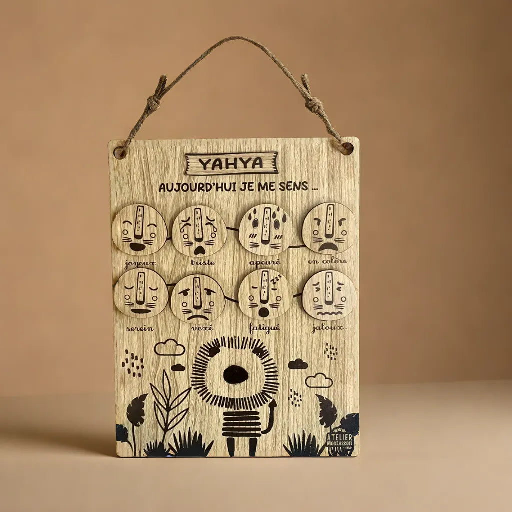 Tableau des émotions en bois personnalisé
